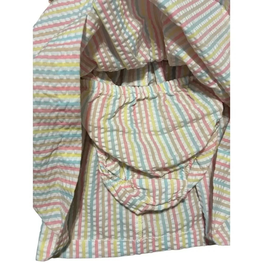 Bonnie Baby NWT Spring Birds Smocked Pastel Striped Dress 12 Months